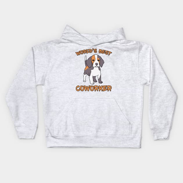 Beagle World's Best Coworker WFH Kids Hoodie by DeesDeesigns